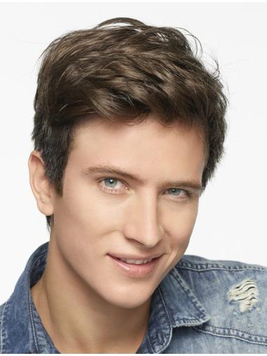 Short 4 Inch Men’s Wig Straight Synthetic Hair