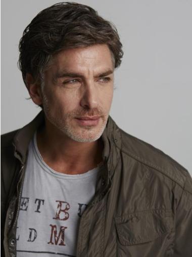 Ideal Brown Short Remy Human Hair Wig for Men