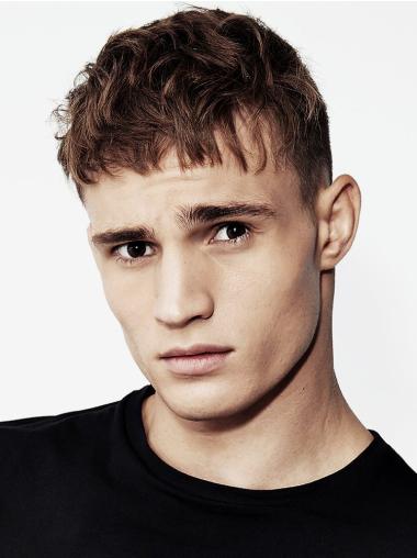 Men Hair Replacement Wigs Blonde Boycuts Straight Style