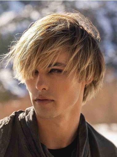 Mens Lace Front Wigs Blonde Straight UK