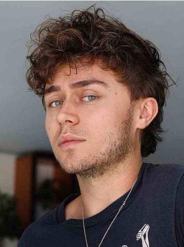Men Best Wigs Short Brown with Bangs Style UK