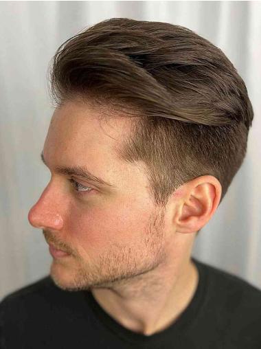 Brown Boycut Lace Front Wig for Men Cropped Style