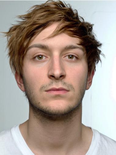 Blonde Boycut Lace Wig for Men - Straight Mono Cap