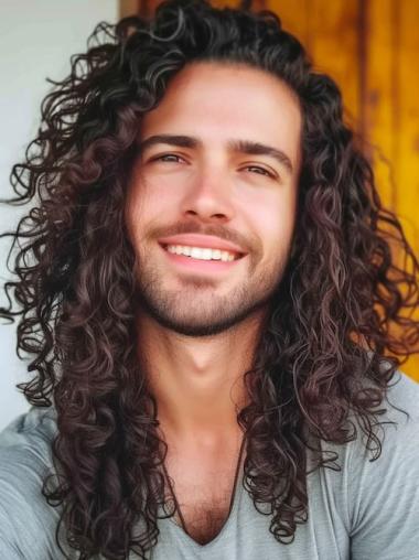 Brown Kinky Synthetic Wig for Men Shop Near Me