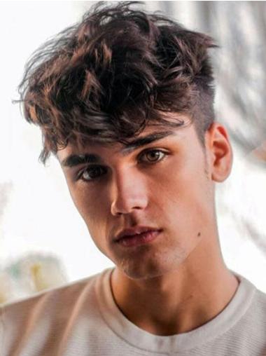 Men Brown 4" Cropped Human Hair Wigs Online UK