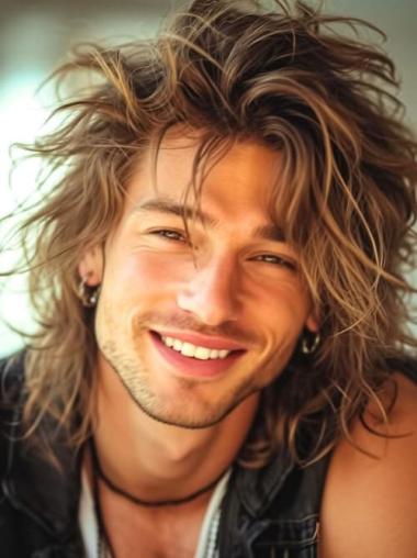 Men Wave Synthetic Wigs 12" Lace Front Layered Hair