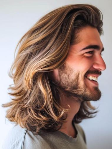 14" Men's Finger Wave Synthetic Male Wigs For Sale