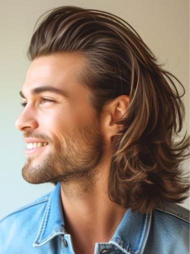 Mens 14" Synthetic Lace Front Wig - No Bangs for Sale