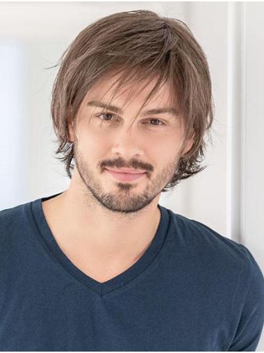 Brown Synthetic 8inch Modern Wig - Men Hairstyle