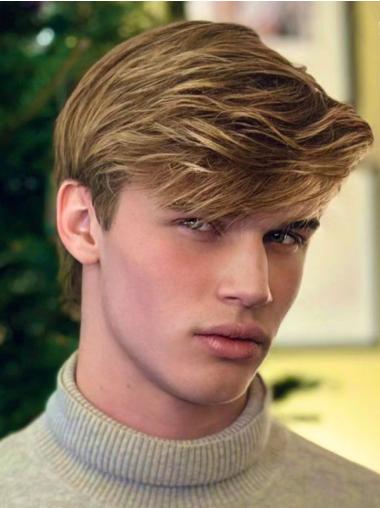 Blonde Remy Hair Boycut Straight Lace Front Wig for Men