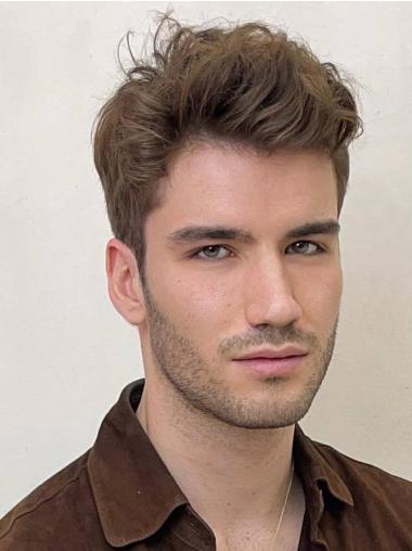 Men's Synthetic Boycut Straight Wig - Monofilament Design