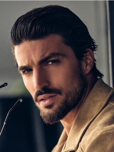 Men Synthetic Boycut Straight Lace Front Wigs UK