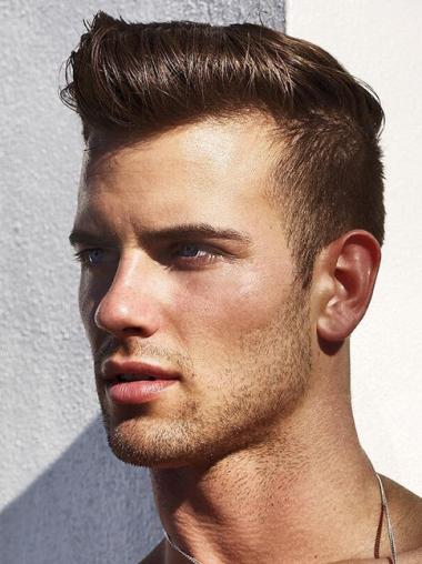 Men's Synthetic Boycut Straight Monofilament Wig