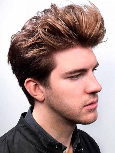 Realistic Male Wigs Straight Human Hair Boycut