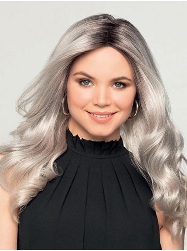 Discount Long Wavy Grey Synthetic Wigs For Women