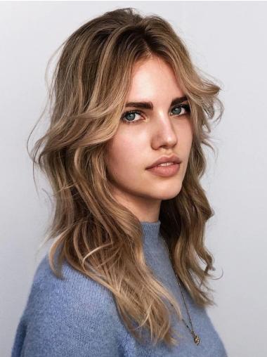Long Blonde 16" Straight Lace Front Wig Synthetic Hair