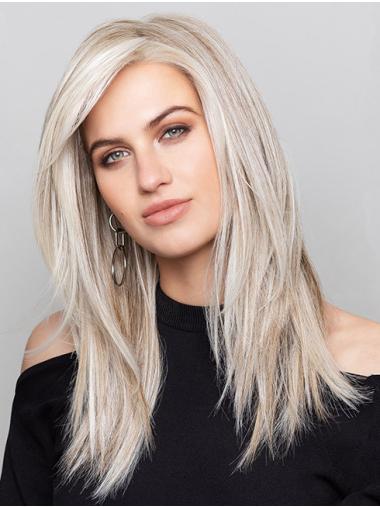 Long Grey Synthetic Wig Straight for Daily Wear
