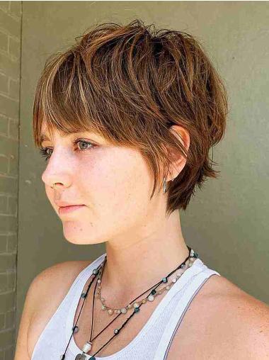 Short Boycut Wig Straight Synthetic Lace Front