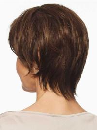 Ladies Short Boycut Wig – Brown Straight Synthetic Hair