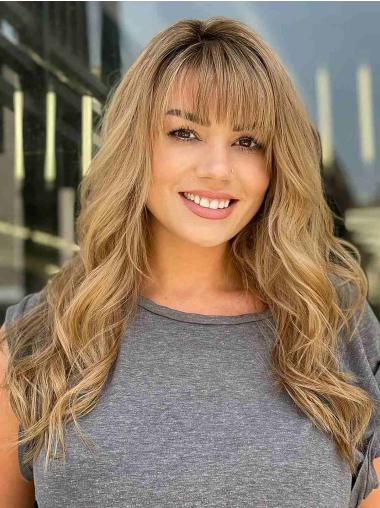 Long 16" Blonde Wavy Synthetic Lace Front Wig