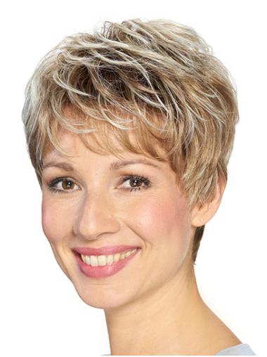 Synthetic Wig Wavy Short Boycut Ombre Two Tone Style