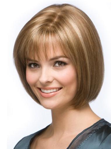 Best 10" Bob Wigs Blonde Straight Synthetic Hair Online