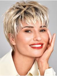 Soft 8" Synthetic Hair Straight Boycuts Wig for Women