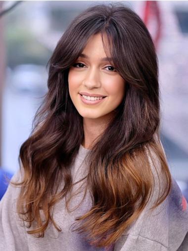Long Synthetic Wig 18inch Lace Front Layered Ombre Two Tone