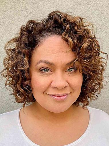 Blonde Curly Short Bob Wig 8inch Lace Front Synthetic Hair