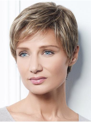 Blonde Boycut Wig 6inch Synthetic Straight Hair for Ladies