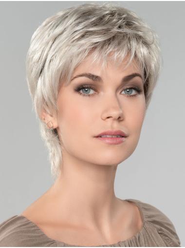 Straight Short Capless Affordable Grey Wigs for Women