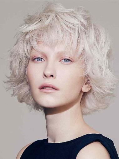 Bob Wig Lace Front Blonde Synthetic Chin Length