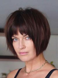 Auburn Short Bob Lace Front Straight Synthetic Wigs