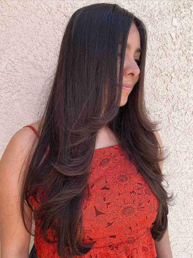 Lace Front Layered Synthetic Wig - Long Hair for Women