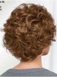 Short Curly Brown Synthetic Wigs - Classic Hairpiece