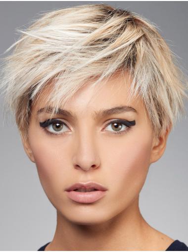 6" Straight Boycuts Synthetic Wigs for Women