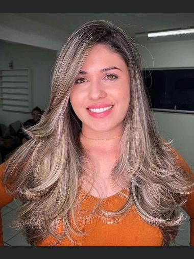 Long Grey Straight Lace Front Synthetic Wigs - 2025 New