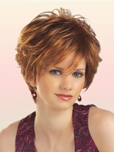 Auburn Layered Wig Short Synthetic Hair for Women