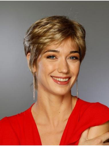 Short Blonde Boycut Wig Straight Synthetic Hair