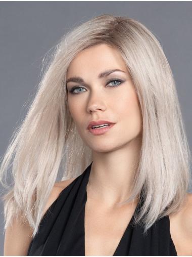 Cheap Human Hair Monofilament Wig Shoulder-Length