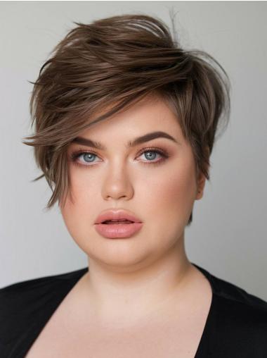 Short Straight Boycut Lace Front Synthetic Wigs