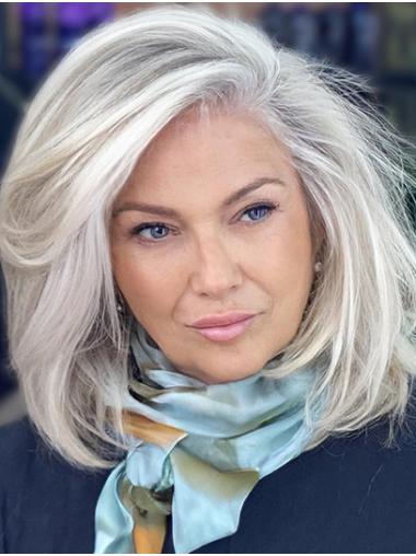 Grey Synthetic Hair Wigs For Older Women Sale