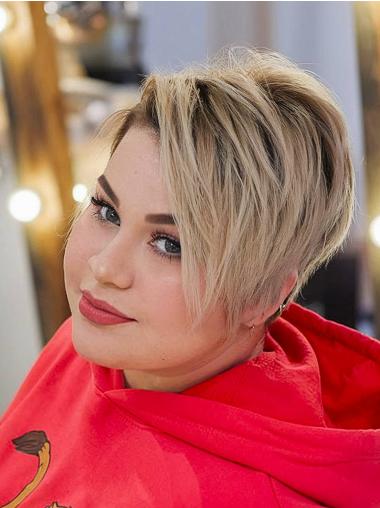Short Blonde Boycut Human Lace Front Wigs