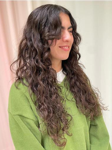 Layered Brown Monofilament Wig 20" Curly Synthetic Hair