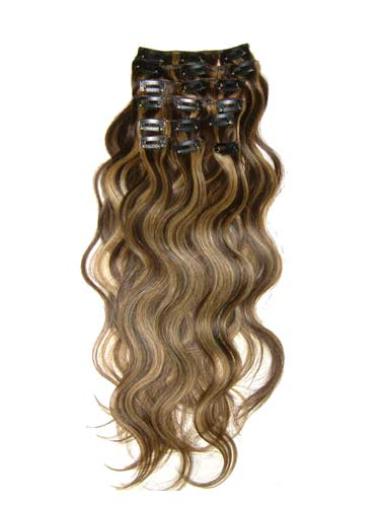 Natural Look Remy Human Hair Wavy Clip-On Topper
