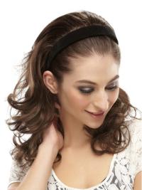 Affordable Brown Wavy 16 Inch Synthetic Half Wigs
