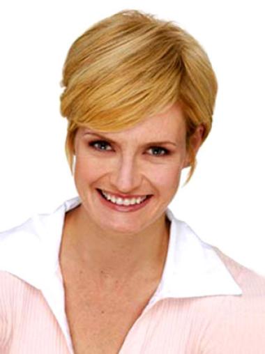 Premium Short Straight Blonde Hair Clip Wigs