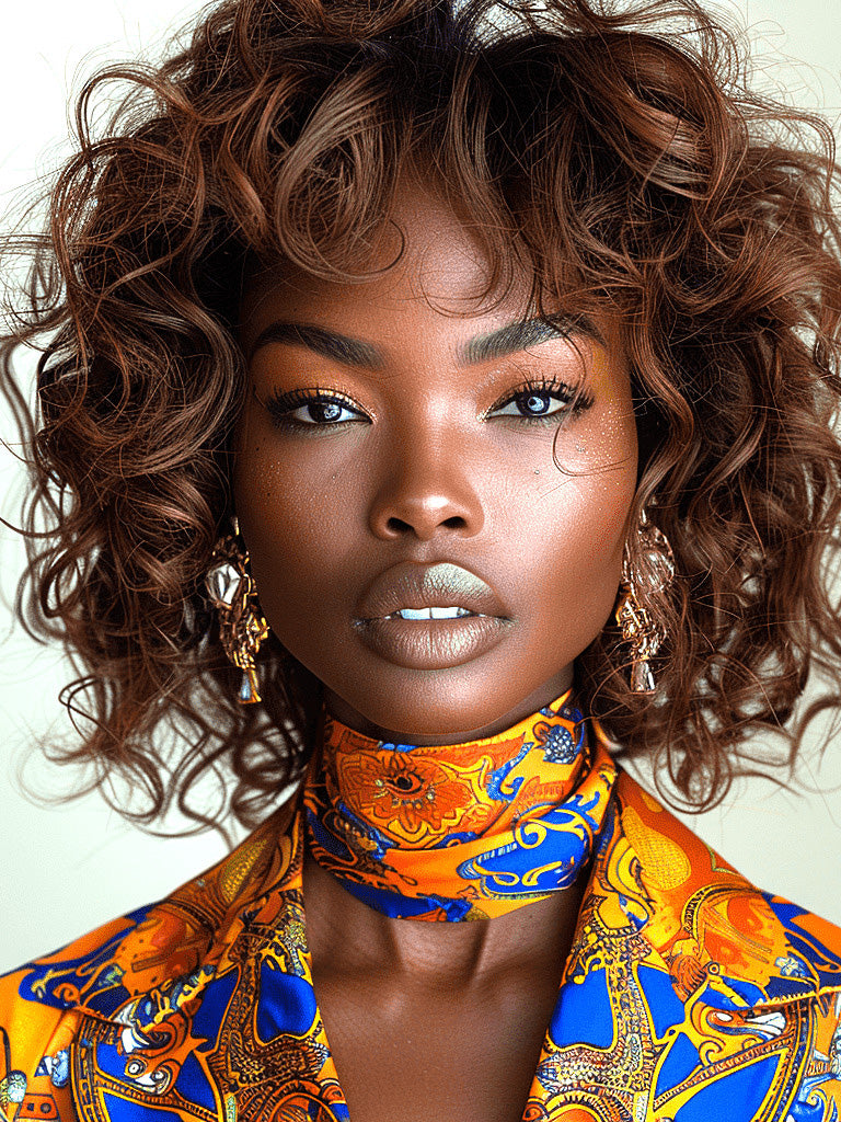 African American Brown Curly Lace Front Wigs For Sale