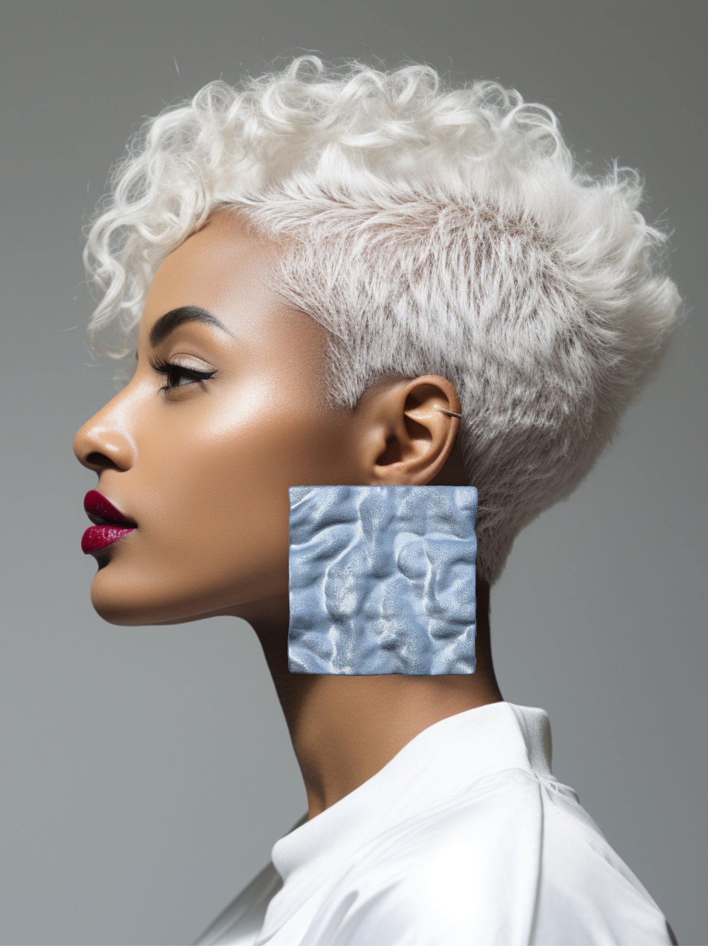 Soft Silky Short Gray Curly Boycut Wigs African American