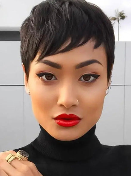 Short Wigs African American 4" Curly Capless Wigs